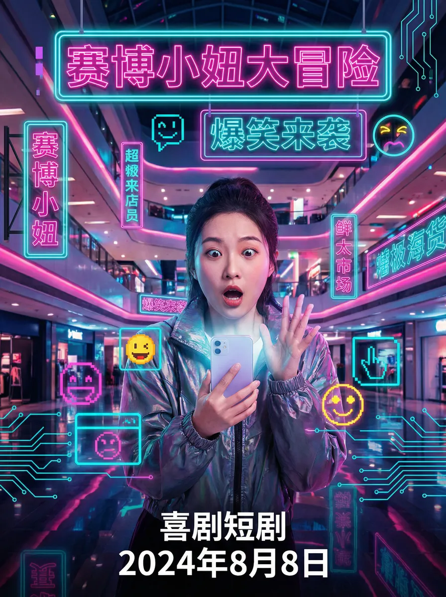 医见钟情1v1 搞笑喜剧短剧 - 赛博小妞大冒险海报